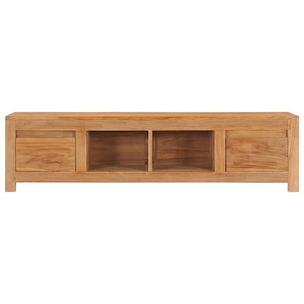 vidaXL tv-bord 135x30x35 cm massivt teaktræ