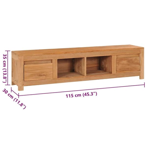 vidaXL tv-bord 135x30x35 cm massivt teaktræ