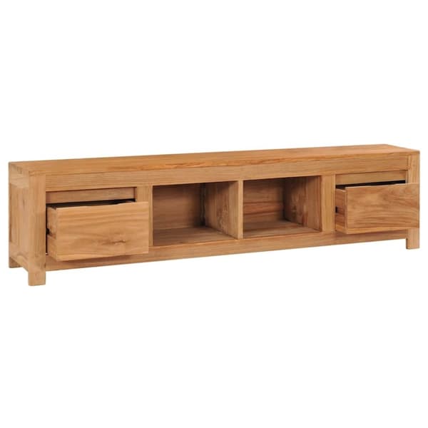 vidaXL tv-bord 135x30x35 cm massivt teaktræ