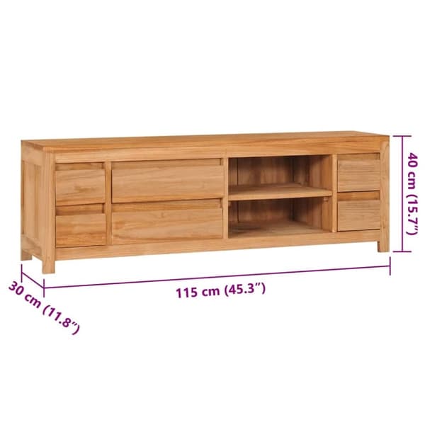 vidaXL TV-bänk 120x30x40 cm massiv teak