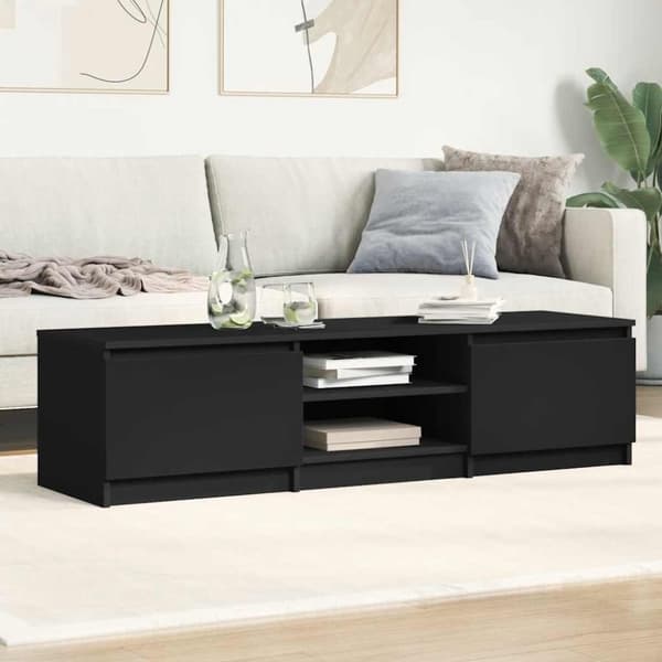vidaXL Tv-bänk svart 140x40x35,5 cm konstruerat trä