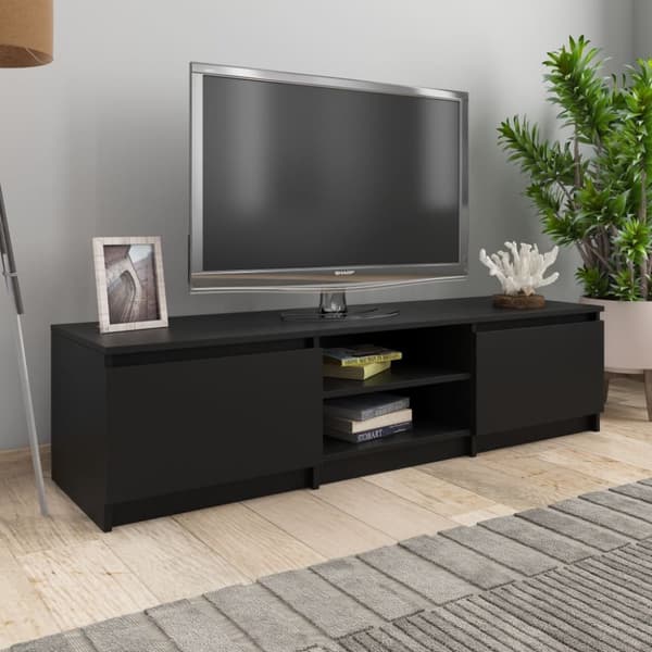 vidaXL Tv-bänk svart 140x40x35,5 cm konstruerat trä