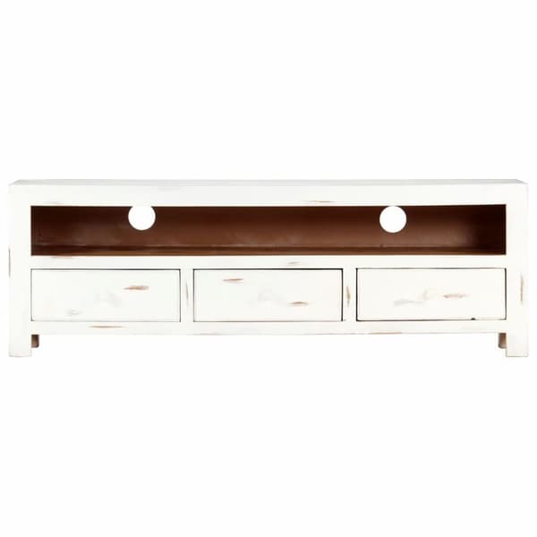 vidaXL tv-skab 120x30x40 cm massivt akacietræ hvid