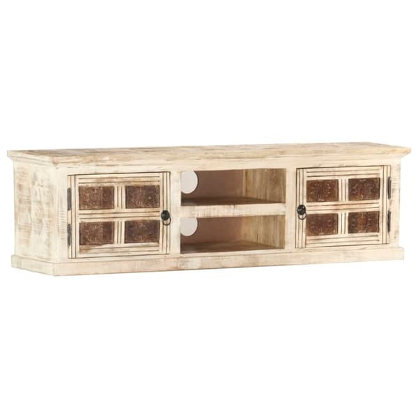 vidaXL TV-bänk 130x30x36 cm massivt mangoträ