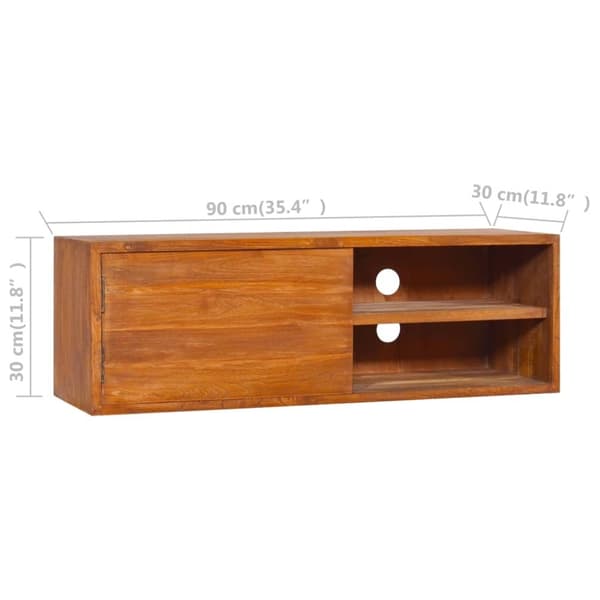 vidaXL væghængt tv-skab 90x30x30 cm massivt teaktræ