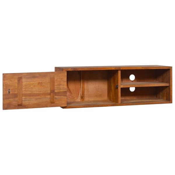 vidaXL væghængt tv-skab 90x30x30 cm massivt teaktræ