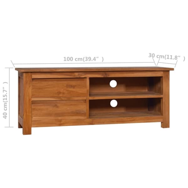 vidaXL TV-bänk 100x30x40 cm massiv teak