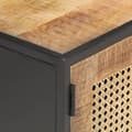 Miniatyrbild 2 av 10: vidaXL TV-bänk 120x30x40 cm massivt grovt mangoträ och naturlig rotting