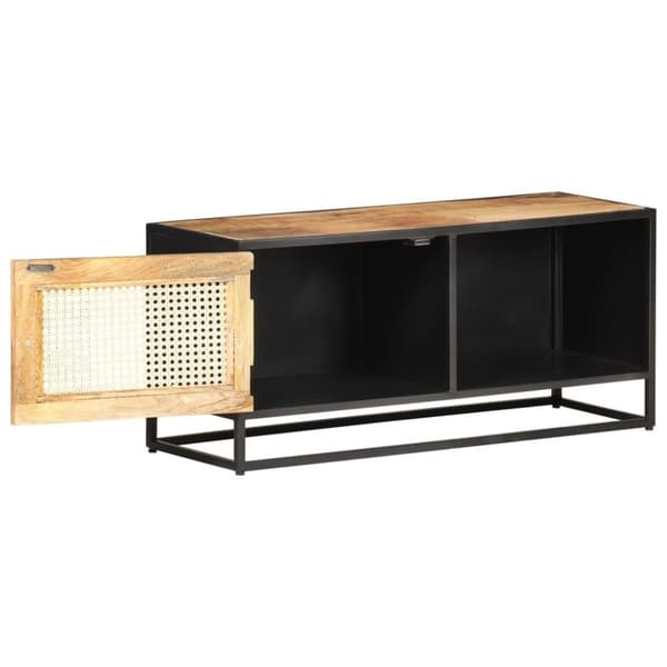 vidaXL TV-benk 90x30x40 cm grovt mangotre med naturlig stokk