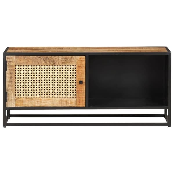 vidaXL TV-benk 90x30x40 cm grovt mangotre med naturlig stokk