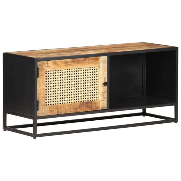 vidaXL TV-benk 90x30x40 cm grovt mangotre med naturlig stokk