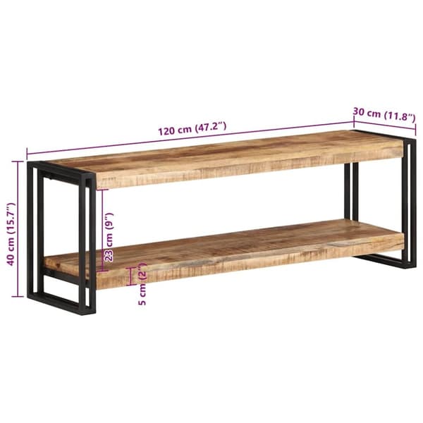 vidaXL TV-benk 120x30x40 cm grovt mangotre