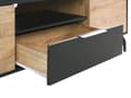 Miniatyrbillede 8 af 10: TV-bord sort med let træspånplade metalben til TV op til 70'' med skuffeopbevaringsfunktion