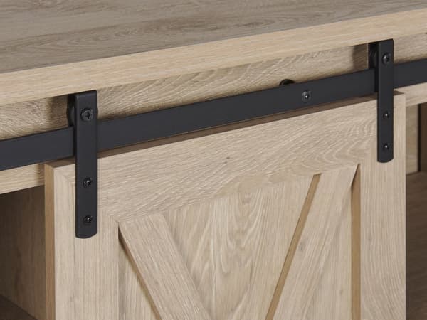 TV-Stander Lyst Træ op til 70ʺ TV Hylder Skydelåger Rustik Stil