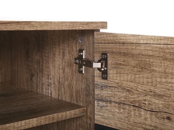 TV-Stander Lyst Træ Sort spånplade til 68'' TV-hylder Låger Kabelstyringshuller Moderne Design