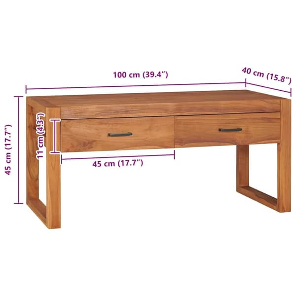 vidaXL Tv-bänk 100x40x45 cm teak