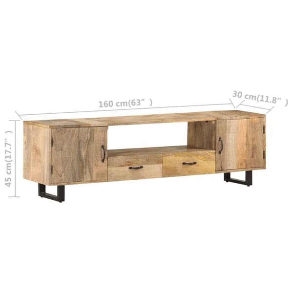 vidaXL TV-taso 160x30x45 cm täysi mangopuu