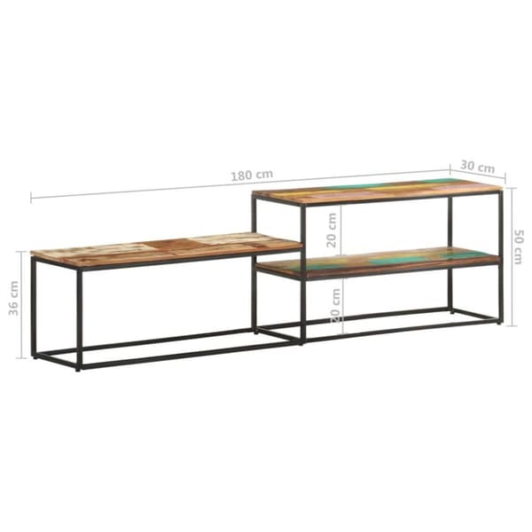vidaXL TV-benk 180x30x50 cm gjennvunnet heltre