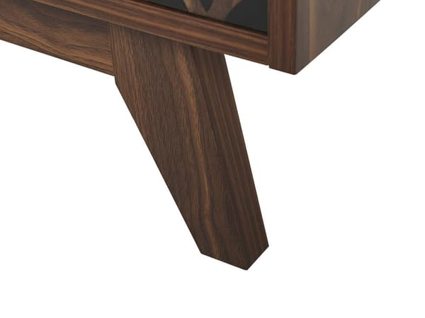 TV-taso tumma puu 45 x 40 x 140 cm MDF-levyä kaapeilla ja hyllyillä retro-tyyli