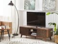 Pikkukuva 2 / 9: TV-taso tumma puu 45 x 40 x 140 cm MDF-levyä kaapeilla ja hyllyillä retro-tyyli