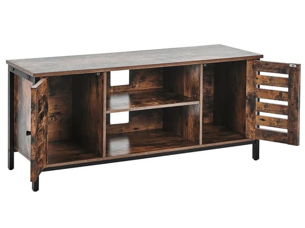 TV-taso tumma puu/ruskea metalli runko 110 x 50 x 40 cm 2 ovea industriaalinen tyyli