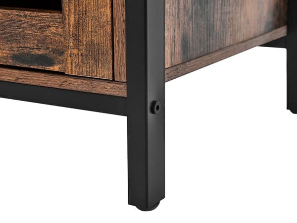 TV-taso tumma puu/ruskea metalli runko 110 x 50 x 40 cm 2 ovea industriaalinen tyyli
