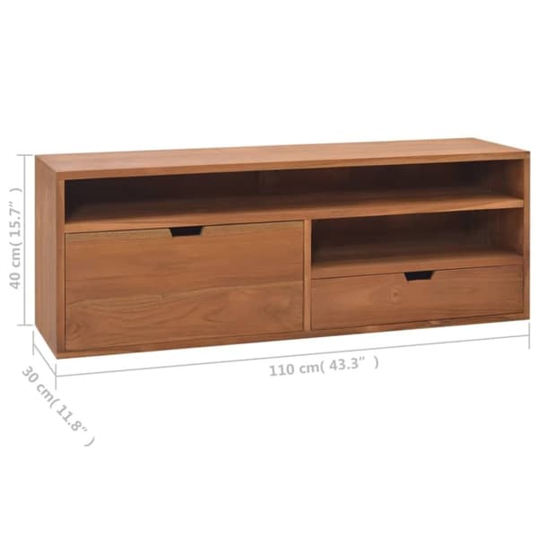 vidaXL TV-taso 110x30x40 cm täysi tiikki