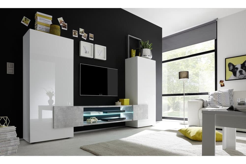 READING TV-möbel 258 Vit/Betong