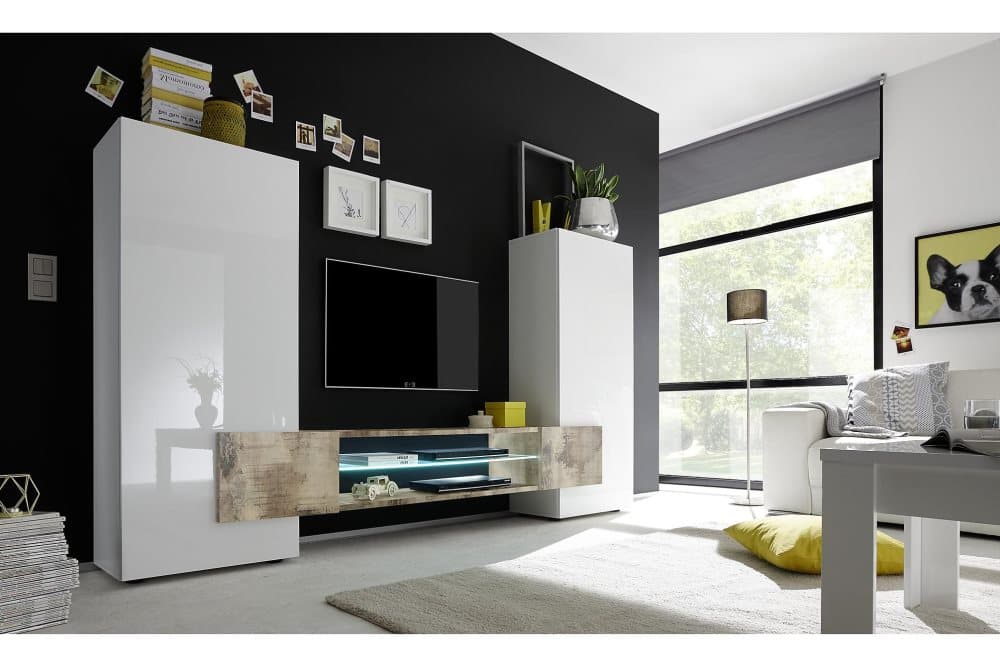 READING TV-möbel 258 Vit/Natur