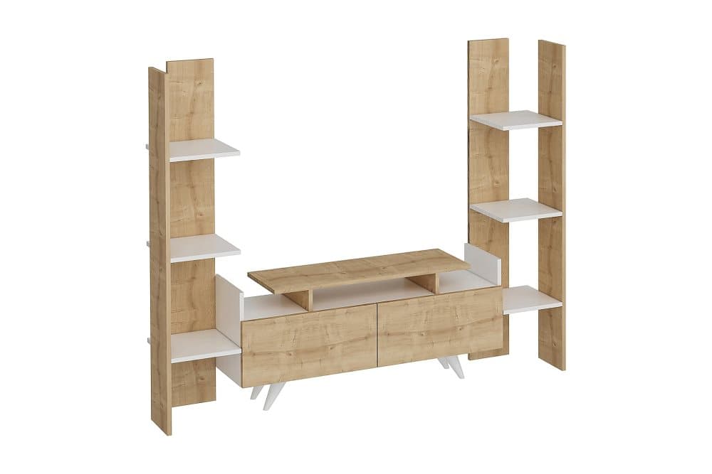 HAZAL TV-bänk Vit/Brun