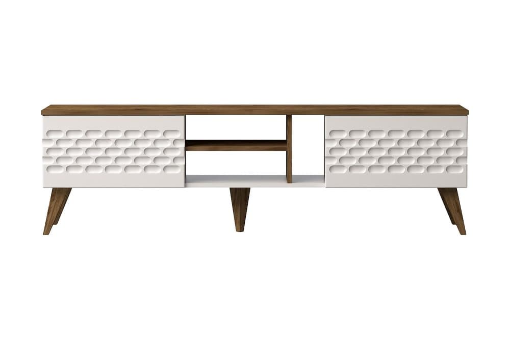 STENHESTRA TV-Bänk 180 cm Vit/Brun