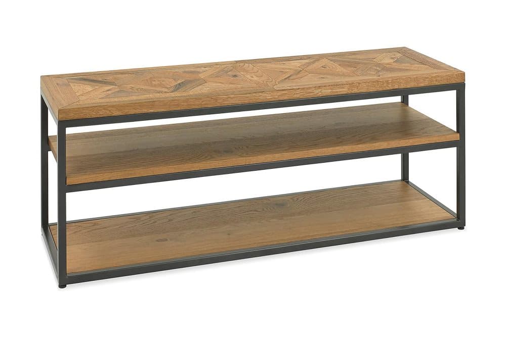 Tv-Bord / Hylla Indus 116x37xh45 cm Grå Metallram