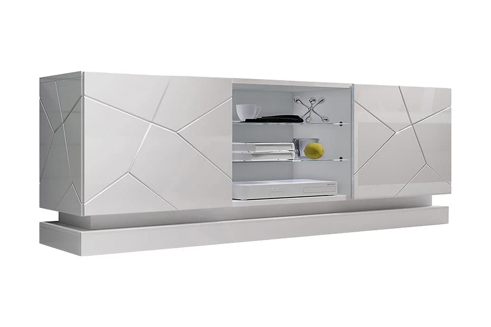 QIU TV-bänk 40x160 cm Vit/Högglans