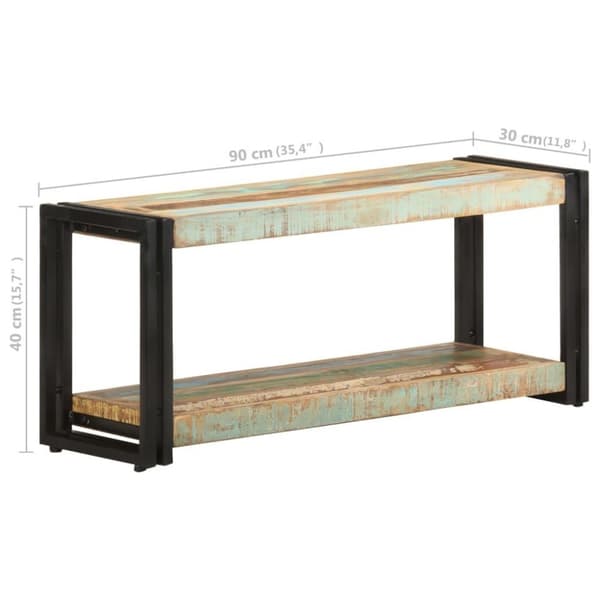 vidaXL TV-benk 90x30x40 cm gjenvunnet heltre