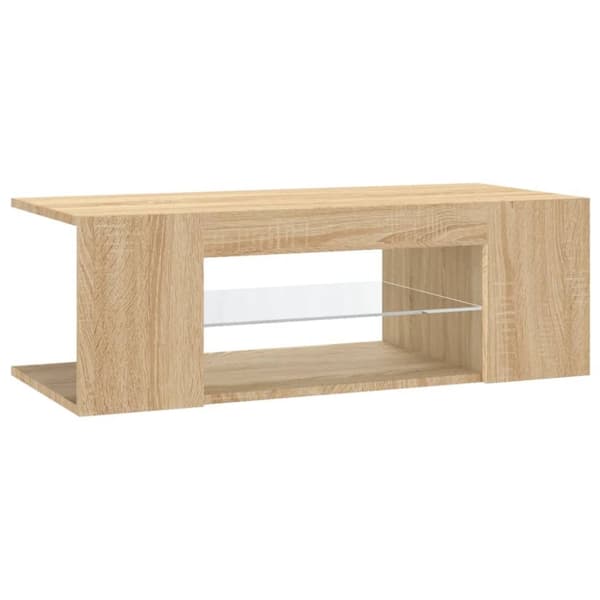 vidaXL tv-bord med LED-lys 90x39x30 cm sonoma-eg