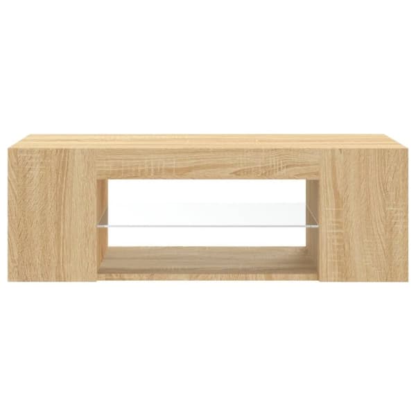 vidaXL tv-bord med LED-lys 90x39x30 cm sonoma-eg