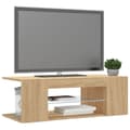 Miniatyrbilde 7 av 11: vidaXL TV-benk med LED-lys sonoma eik 90x39x30 cm