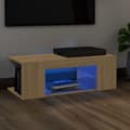 Miniatyrbilde 1 av 11: vidaXL TV-benk med LED-lys sonoma eik 90x39x30 cm