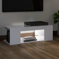 Miniatyrbild 4 av 11: vidaXL TV-bänk med LED-belysning vit högglans 90x39x30 cm