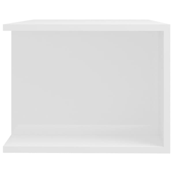 vidaXL TV-bänk med LED-belysning vit högglans 90x39x30 cm