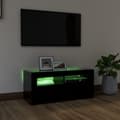Pikkukuva 4 / 11: vidaXL TV-taso LED-valoilla musta 90x35x40 cm