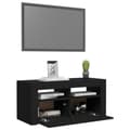 Pikkukuva 6 / 11: vidaXL TV-taso LED-valoilla musta 90x35x40 cm