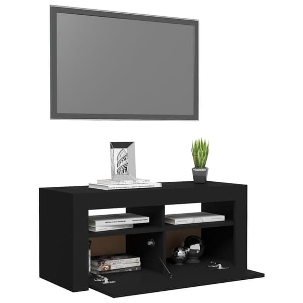 vidaXL TV-taso LED-valoilla musta 90x35x40 cm