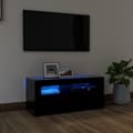 Pikkukuva 1 / 11: vidaXL TV-taso LED-valoilla musta 90x35x40 cm