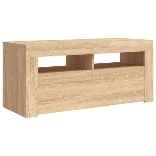 vidaXL TV-taso LED-valoilla Sonoma-tammi 90x35x40 cm