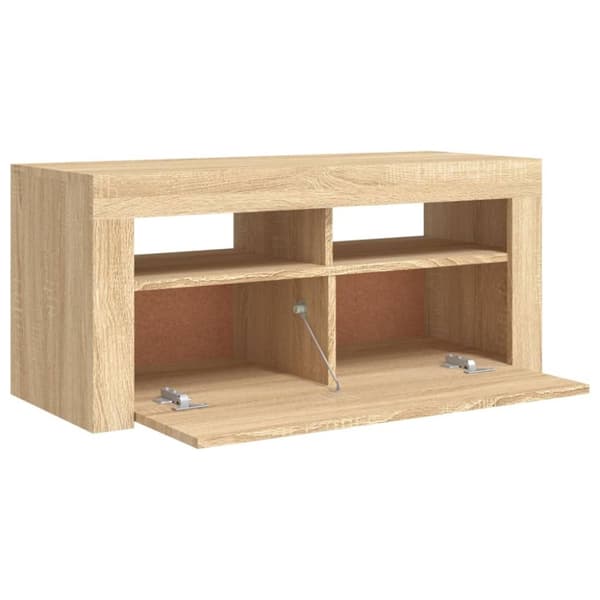 vidaXL TV-taso LED-valoilla Sonoma-tammi 90x35x40 cm