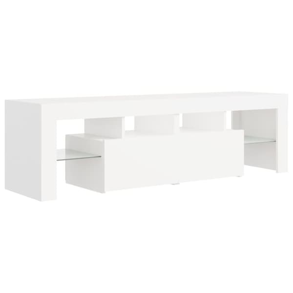 vidaXL tv-bord med LED-lys 140x36,5x40 cm hvid