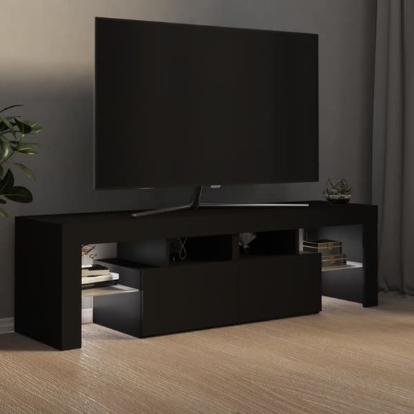 vidaXL Tv-bänk med LED-belysning svart 140x36,5x40 cm