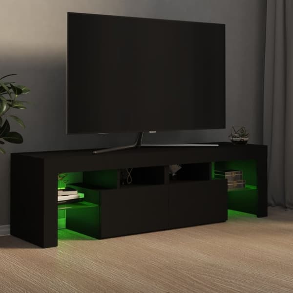 vidaXL Tv-bänk med LED-belysning svart 140x36,5x40 cm