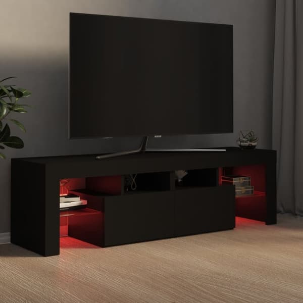 vidaXL Tv-bänk med LED-belysning svart 140x36,5x40 cm